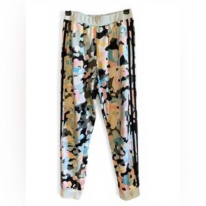 Adidas Girls 16 Multi Color Camo Tricot Joggers Track Pants Pastel 3 Stripe